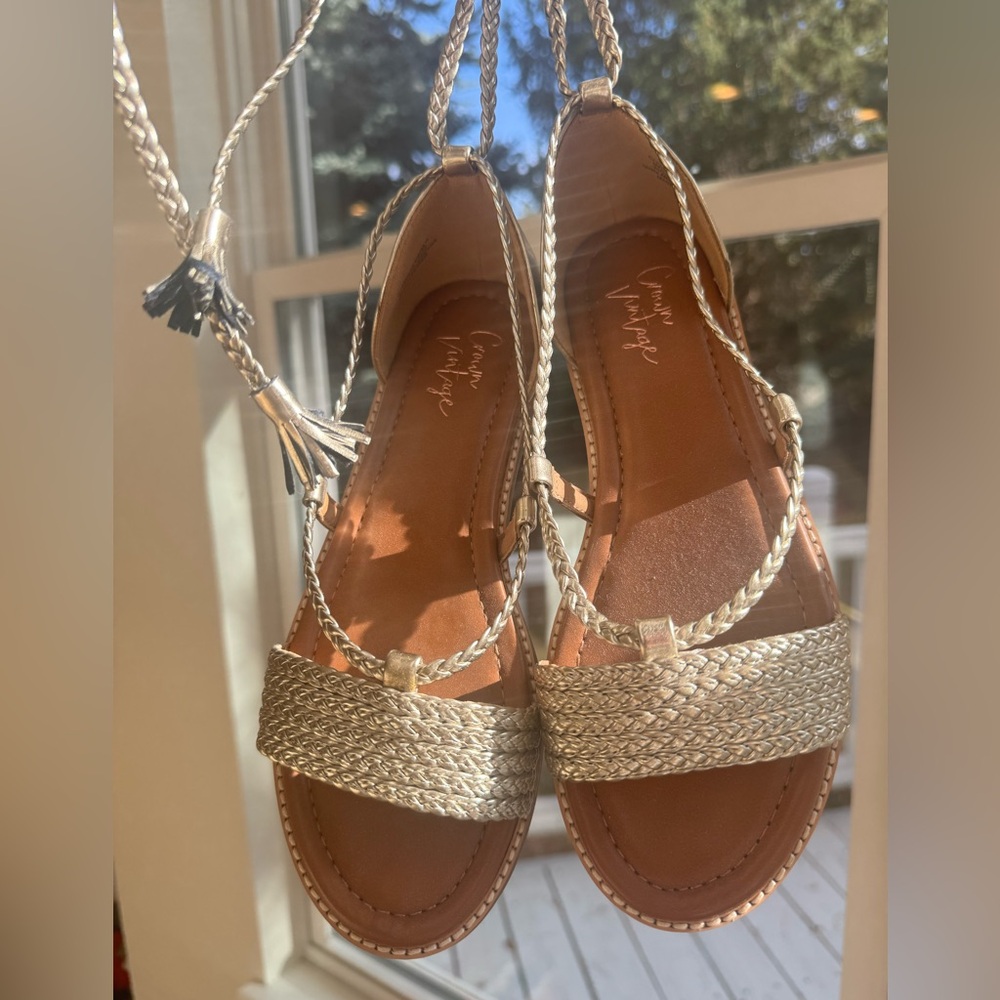 Crown Vintage Gold Preslen Gladiator Sandals